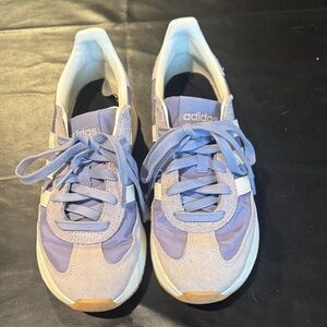 adidas Lavender and White Casual Lace-Up Sneakers